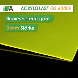 Acrylglas GS fluoreszierend grün 6040F, Stärke 3mm