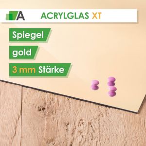 Acrylglas XT Stärke 3 mm Spiegel gold