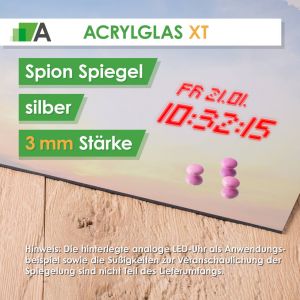 3mm Silbern Acryl Perspex Spiegel mit Abgerundete Smooth Ecken & Kanten 