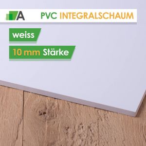 PVC Integralschaumplatte Stärke 10 mm weiss