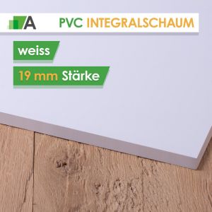 PVC Integralschaumplatte Stärke 19 mm weiss