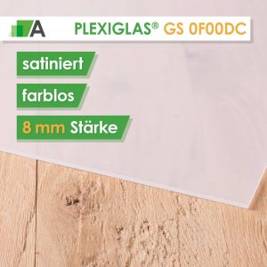 PLEXIGLAS® GS Satinice 0F00 DC farblos / crystal Stärke 8 mm satiniert  