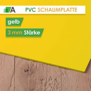 PVC Hartschaumplatte Stärke 3 mm gelb