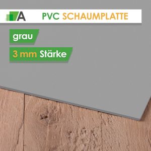 PVC Hartschaumplatte Stärke 3 mm grau