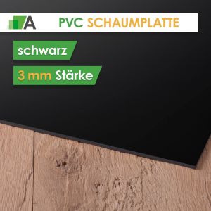 PVC Hartschaumplatte Stärke 3 mm schwarz