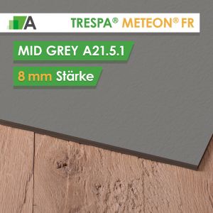 TRESPA® METEON® FR Mid Grey - A21.5.1 - Stärke 8mm - 3650 x 1860