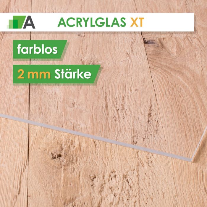 26,99€/m² Kostenfreier Zuschnitt PLEXIGLAS® XT Farblos klar 2 mm Stärke 
