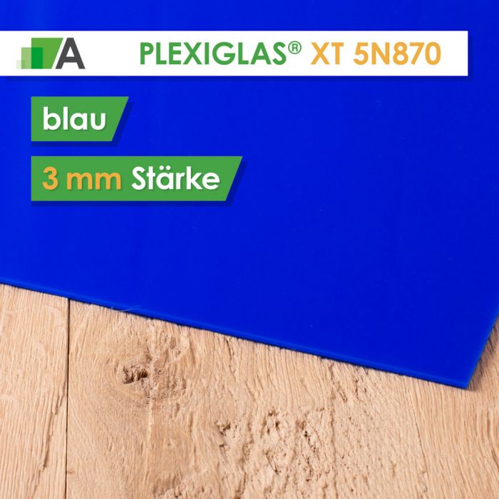 3mm PLEXIGLAS® Acrylglas Blau GLÄNZEND durchgefärbt Zuschnitt mit Schutzfolie 