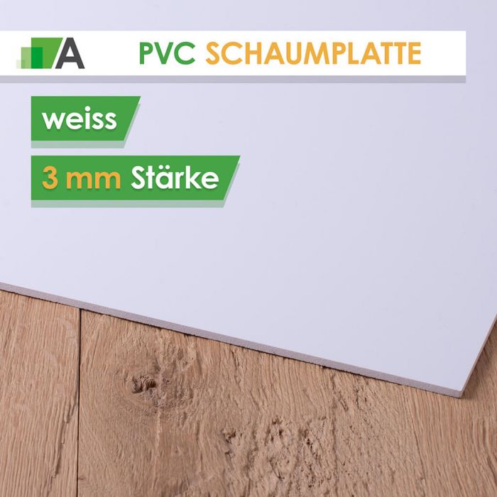 Kunststoff Platte PVC Hartschaumplatte 3mm Zuschnitt weiß 242 x 227 mm 