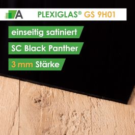 PLEXIGLAS® GS Satinice schwarz 9H04 Stärke 3mm günstig kaufen